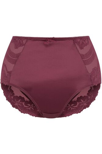 Satin and Lace High Leg Briefs